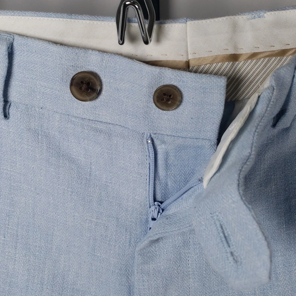 Banana Republic Light‎ Blue Canyon Tailored-Fit Linen-Blend Trouser SZ 30 x 32